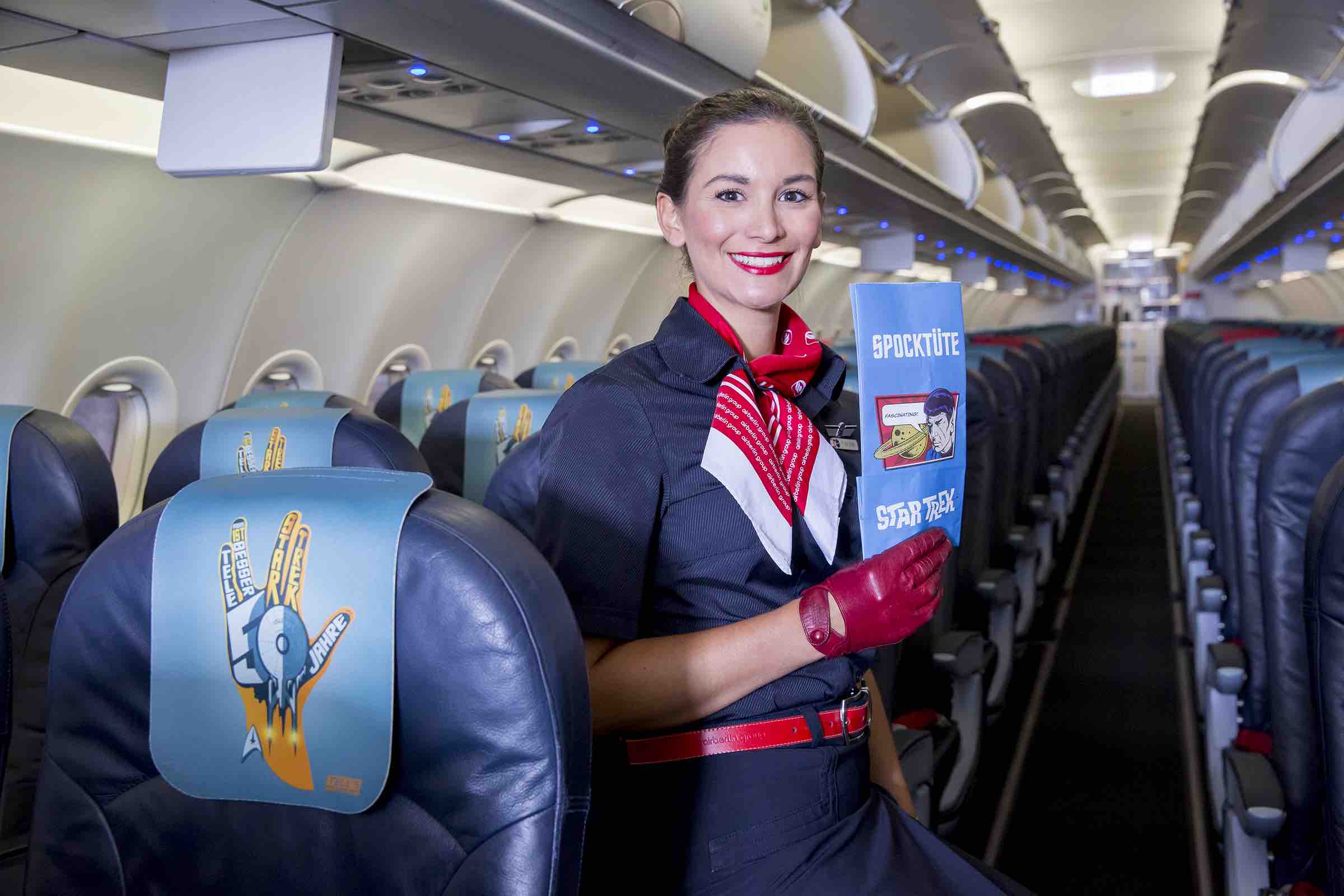 De 100.000 "Spock Bags" som kun findes på dette fly bliver helt sikkert et stort samlerobjekt. Foto: AirBerlin