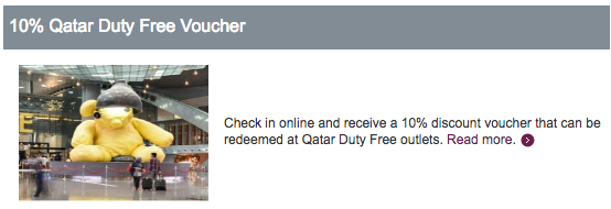 Check in online med Qatar Airways og få 10% rabat på taxfree indkøb i Doha
