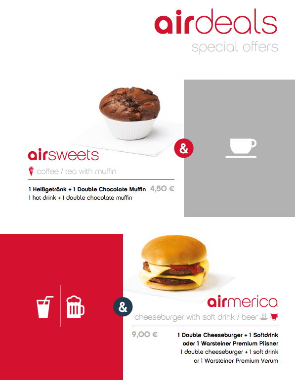 Snack og sandwich skal du betale for ombord hos AirBerlin.