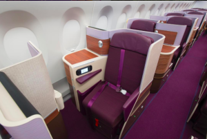 Royal Silk Class ombord på Thai Airways A350. Foto: Thai Airways, Instagram
