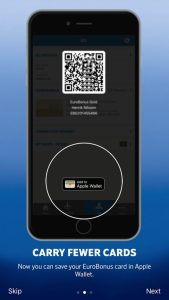 Fremover kan du gemme dit EuroBonus medlemskort i Wallet på iPhone.