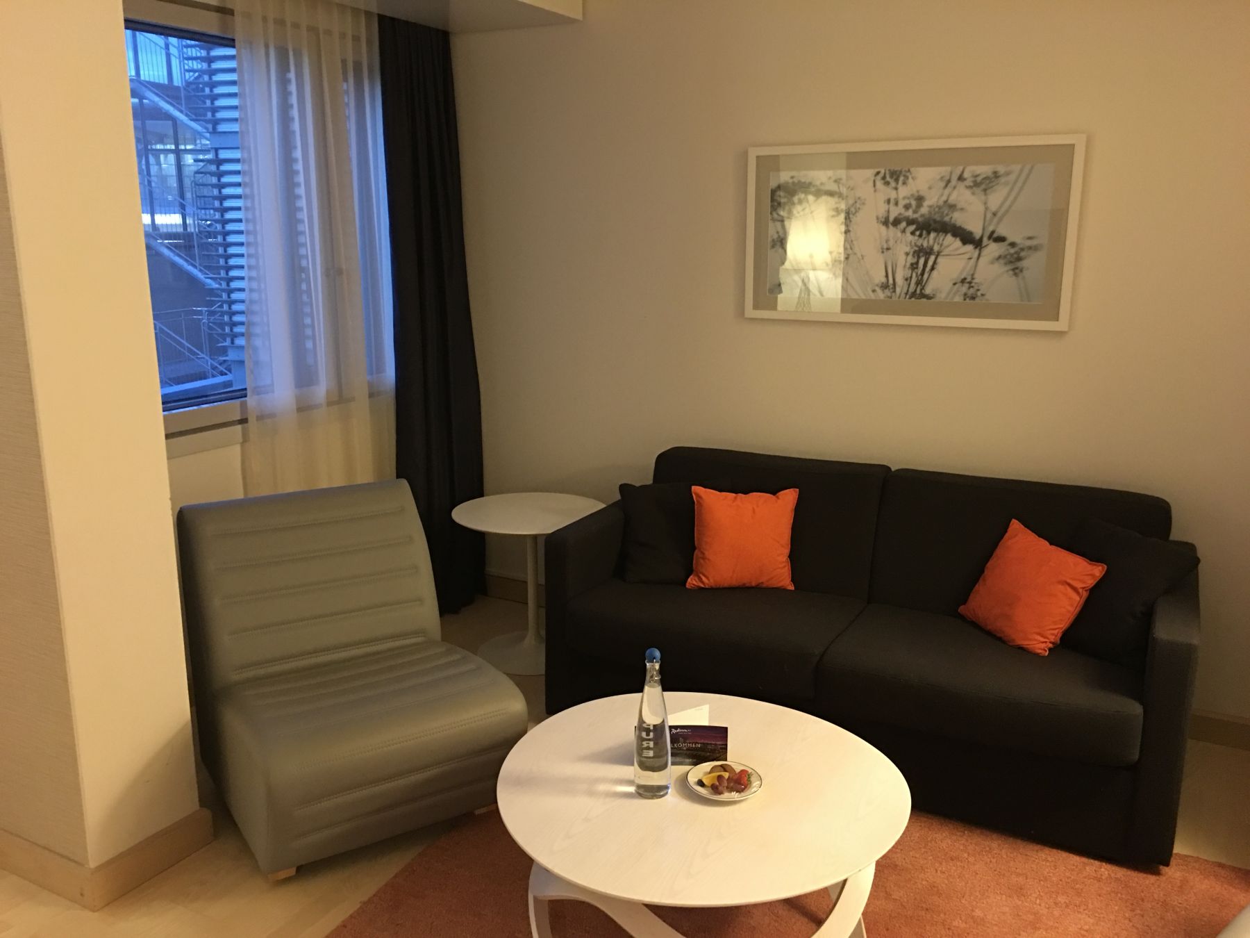 Stue i juniorsuite Radisson Blu Gardermoen