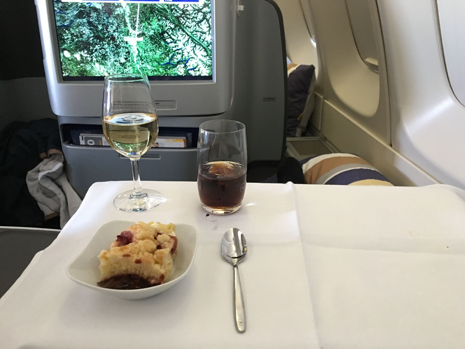 Dessert før landing i Seattle.